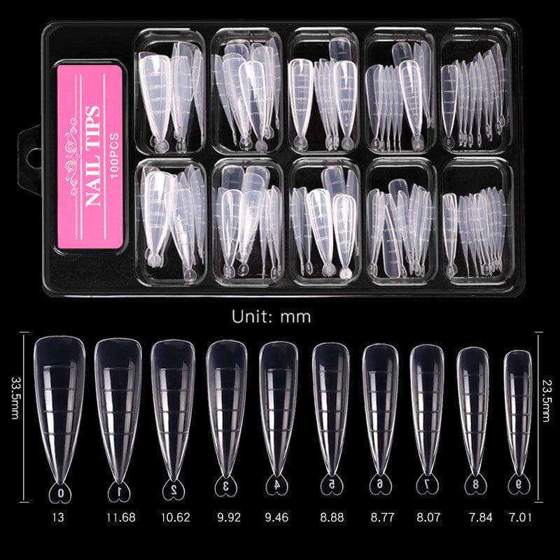 100pcs Mold Tips for Extension Nails (With Scale) Extension Nail Gel No Brand 