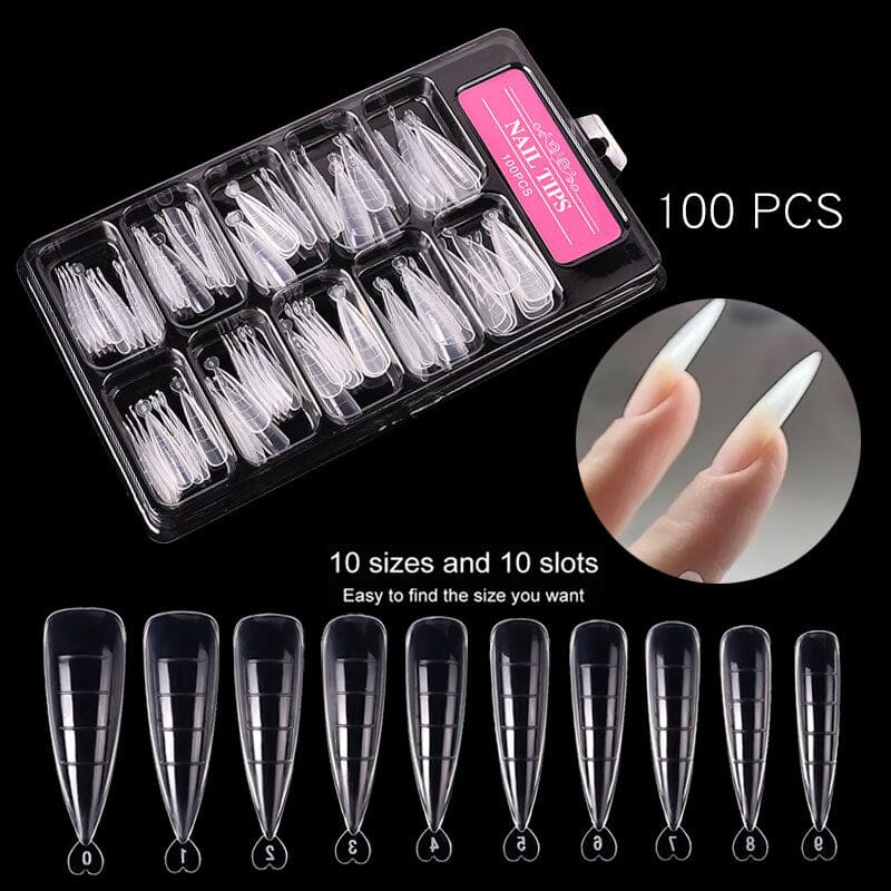 100pcs Mold Tips for Extension Nails (With Scale) Extension Nail Gel No Brand 