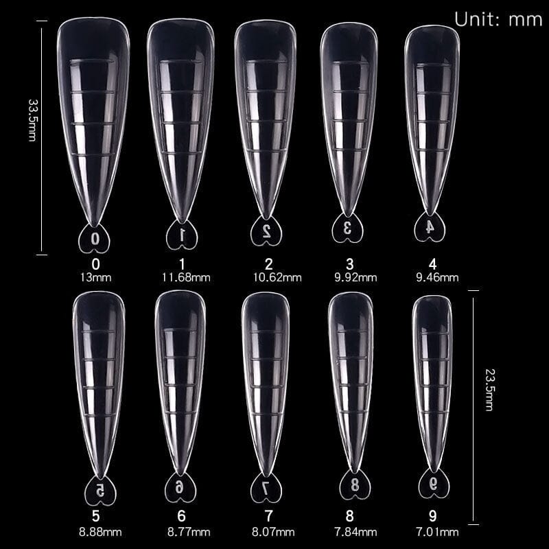 100pcs Mold Tips for Extension Nails (With Scale) Extension Nail Gel No Brand 
