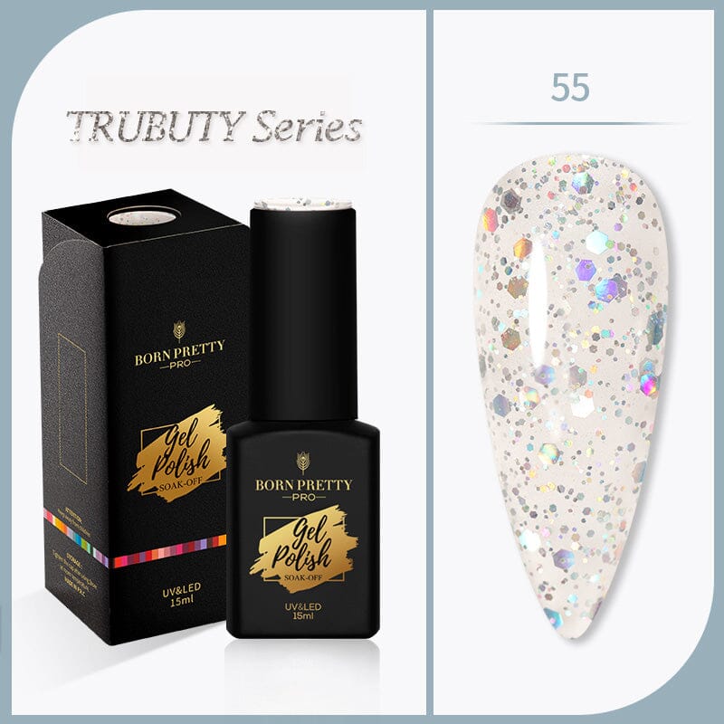 Sequins Glitter Gel Polish Trubuty Series #55 15ml Gel Nail Polish BORN PRETTY 