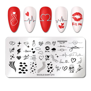Stamping Plate NICOLE DIARY-273 Nail Art NICOLE DIARY 
