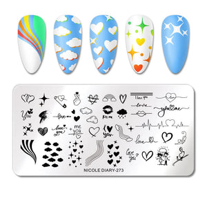 Stamping Plate NICOLE DIARY-273 Nail Art NICOLE DIARY 