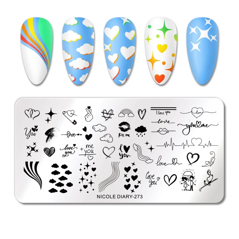 Stamping Plate NICOLE DIARY-273 Nail Art NICOLE DIARY 
