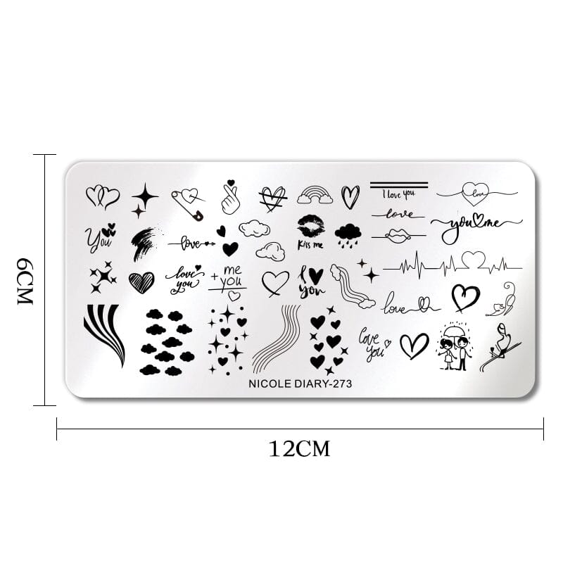 Stamping Plate NICOLE DIARY-273 Nail Art NICOLE DIARY 