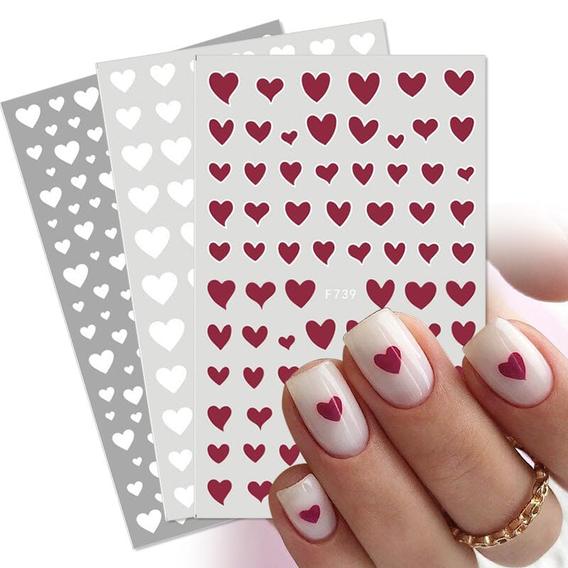 Heart 3D Nail Sticker F740 Black Nail Art No Brand 