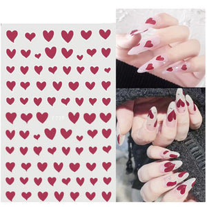 Heart 3D Nail Sticker F740 Black Nail Art No Brand 