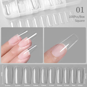 100pcs Square Transparent False Nail Tips Nail Tips No Brand 