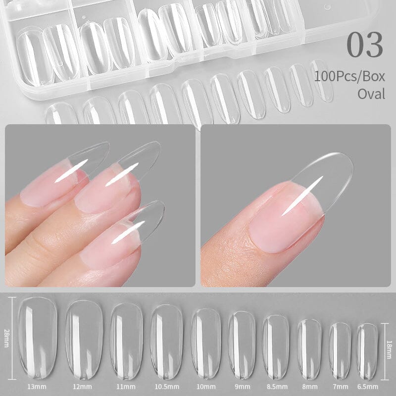 100pcs Oval Transparent False Nail Tips Nail Tips No Brand 
