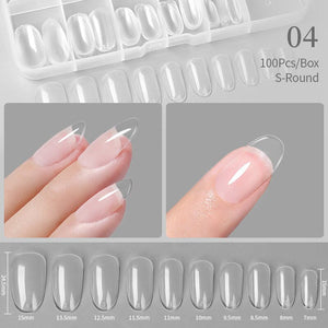 100pcs S-Round Transparent False Nail Tips Nail Tips No Brand 