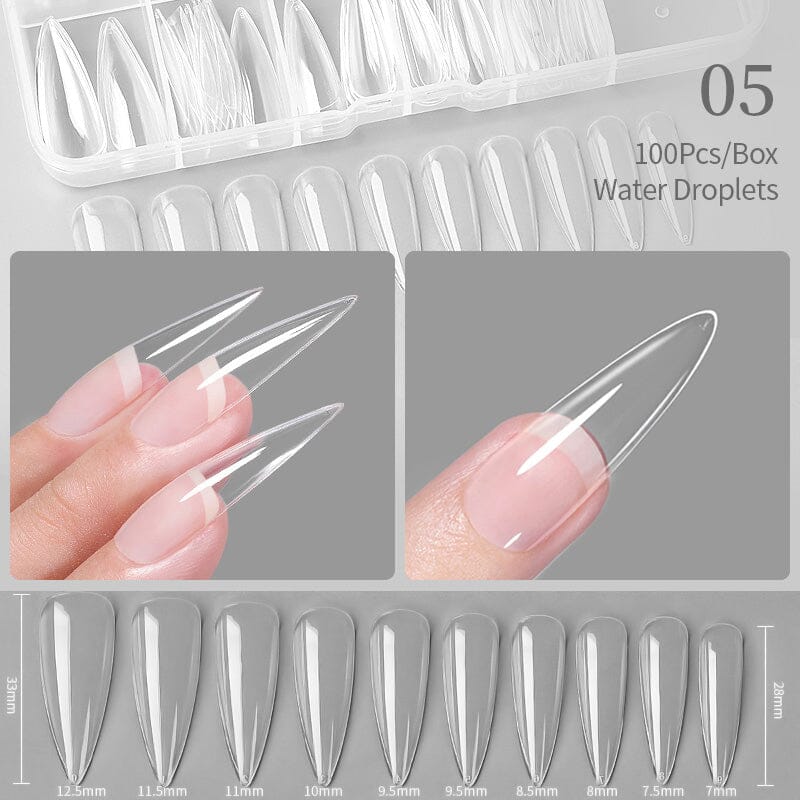 100pcs Water Droplets Transparent False Nail Tips Nail Tips No Brand 
