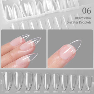 100pcs S-Water Droplets Transparent False Nail Tips Nail Tips No Brand 
