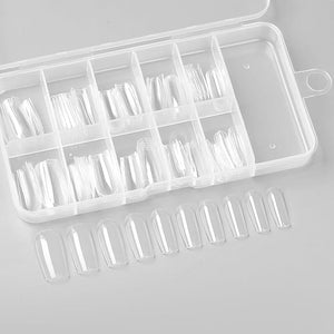 100pcs S-Square Transparent False Nail Tips Nail Tips No Brand 