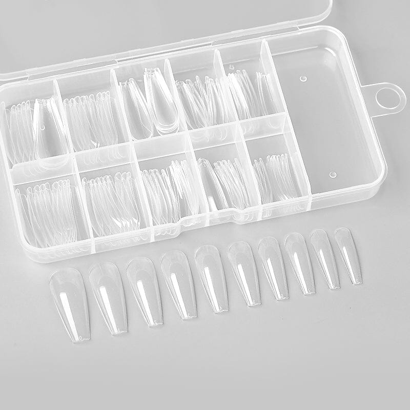 100pcs L-Coffin Transparent False Nail Tips Nail Tips No Brand 
