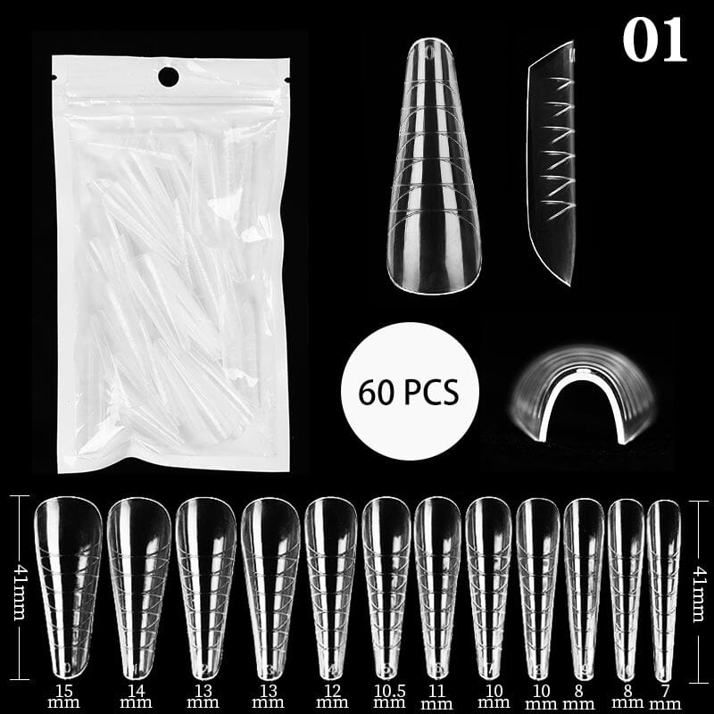 60Pcs Extension False Nail Tips Tools & Accessories BORN PRETTY 01 