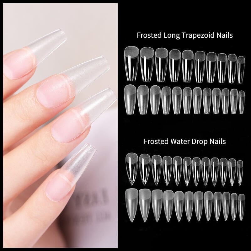 24pcs Long Trapezoid Frosted False Nail Tips Nail Tips No Brand 