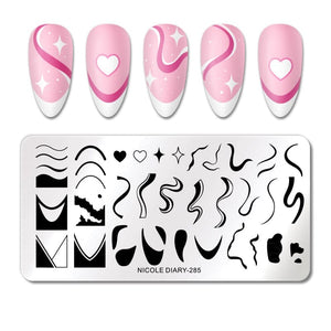 Rectangle Nail Stamping Plates Stamping Nail BORN PRETTY 