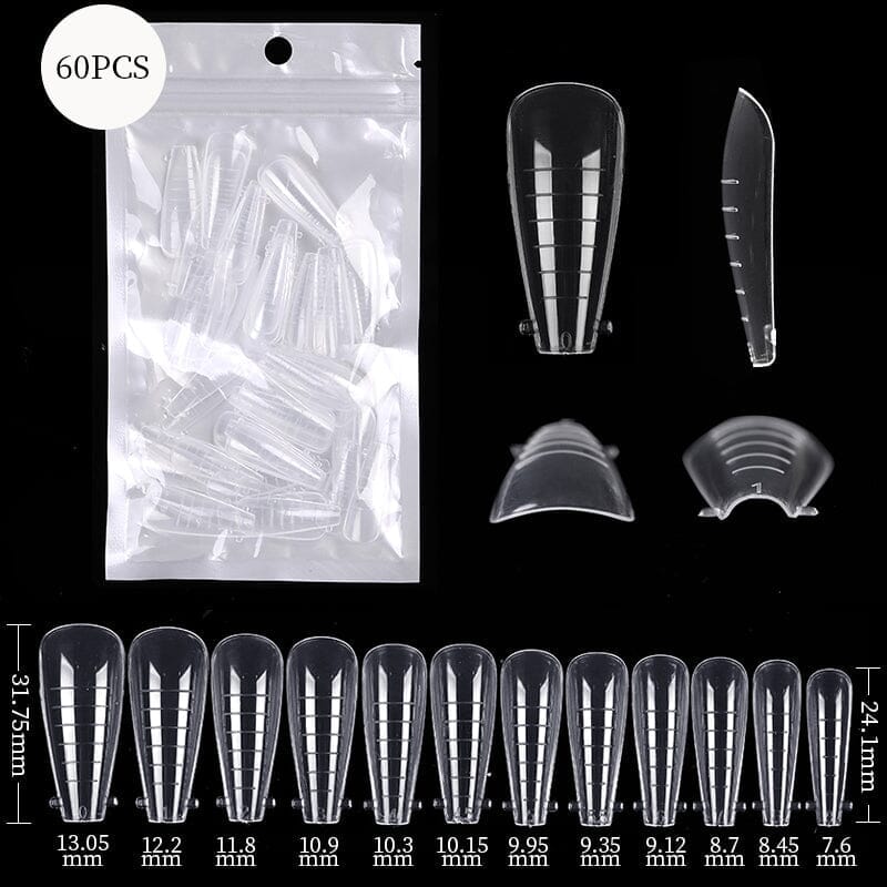 60pcs Extension Mold Nail Tips #02 Nail Tips BORN PRETTY 