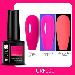 Fluorescent Glow-in-Dark Gel 7.5ml Gel Nail Polish UR SUGAR URF001 