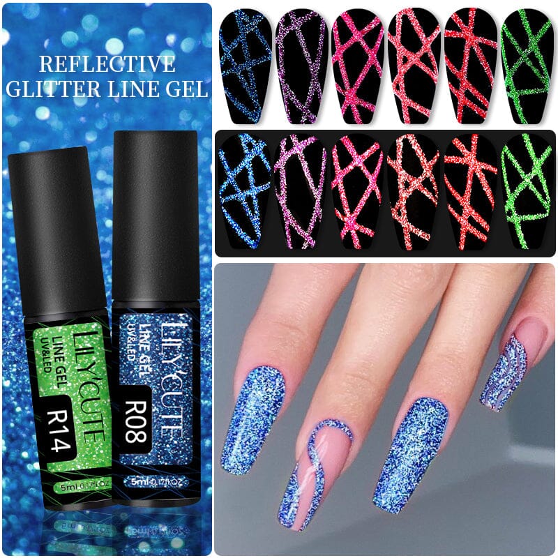 Reflective Glitter Line Gel 5ml Gel Nail Polish LILYCUTE 