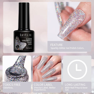 Glitter Colorful Nail Gel LC-H10 7ml Clearance LILYCUTE 