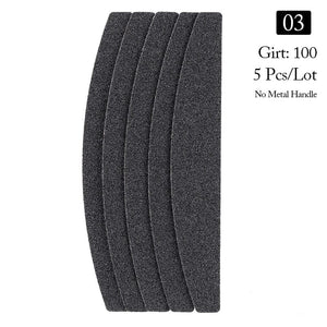 5pcs Black Nail Files 100/100 Tools & Accessories No Brand 