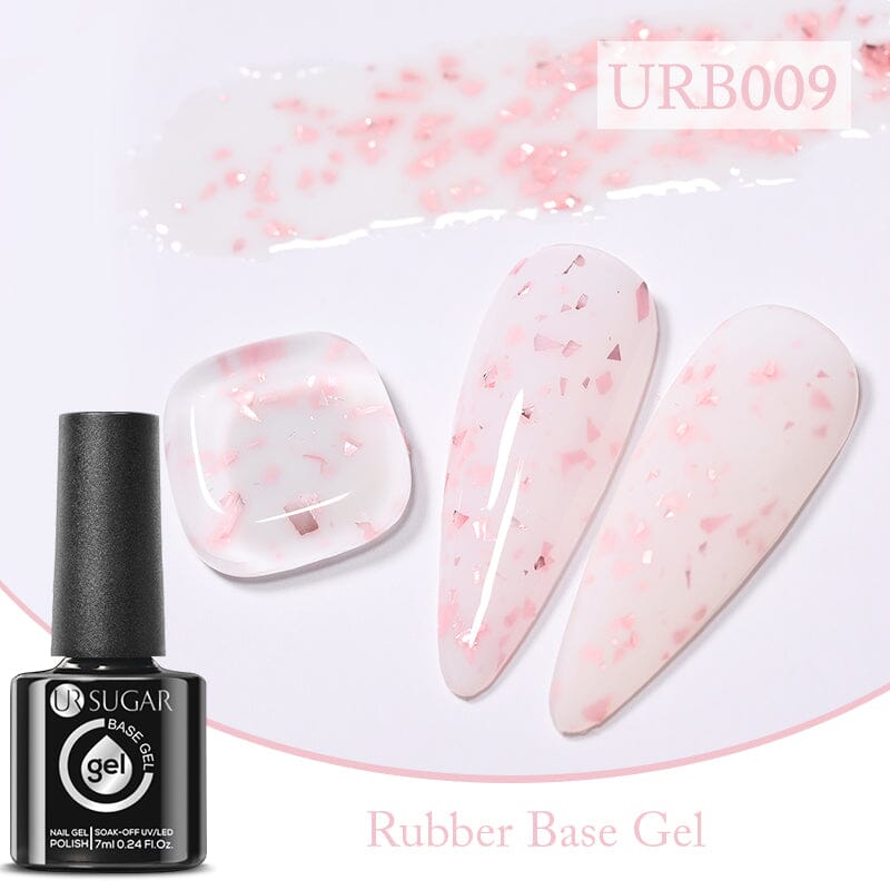 Gold Glitter Rubber Base Gel 7ml Clearance UR SUGAR URB009 
