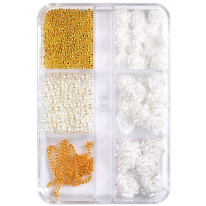 6 Grid Resin Flower 3D Nail Decoration #03 Clearance No Brand 