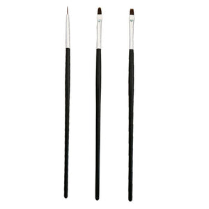 3pcs Black Handle Nail Brush Set Tools & Accessories No Brand 