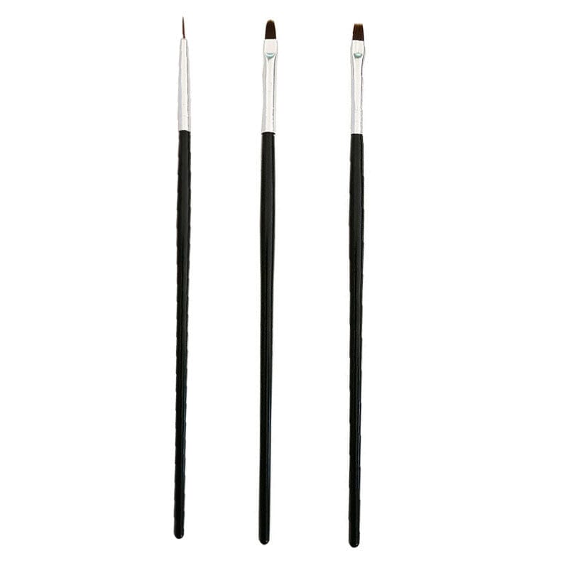 3pcs Black Handle Nail Brush Set Tools & Accessories No Brand 
