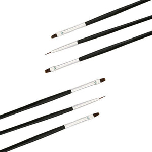 3pcs Black Handle Nail Brush Set Tools & Accessories No Brand 