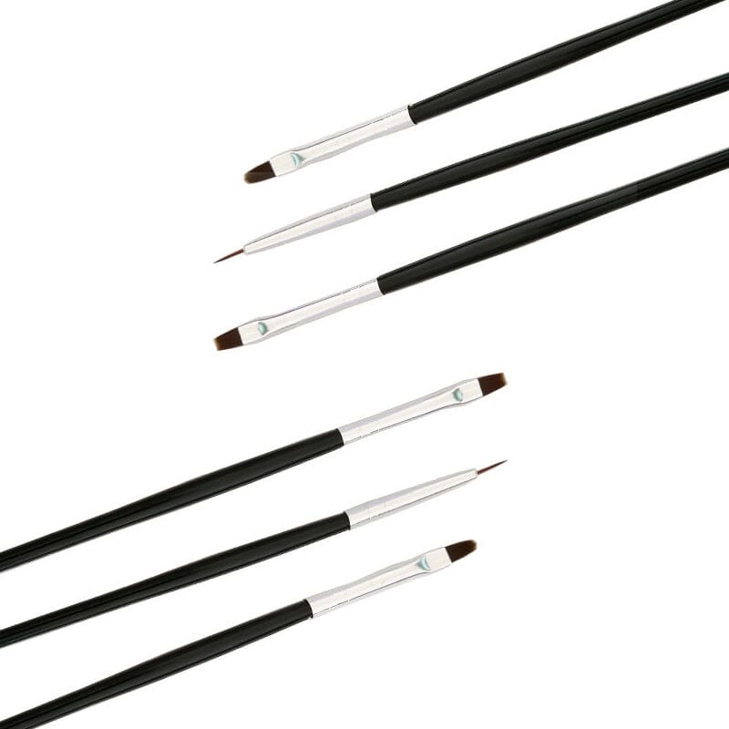 3pcs Black Handle Nail Brush Set Tools & Accessories No Brand 