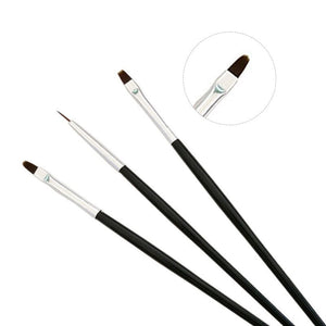 3pcs Black Handle Nail Brush Set Tools & Accessories No Brand 