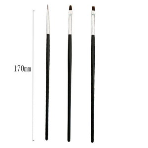 3pcs Black Handle Nail Brush Set Tools & Accessories No Brand 