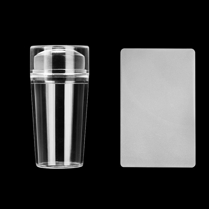 Clear Nail Stamper & Scraper Kit Nail Art No Brand 
