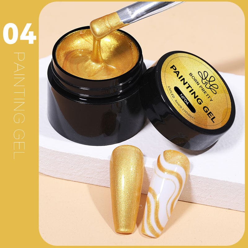 2 in 1 Painting Gel NP04 Gold 5ml Gel Nail Polish BORN PRETTY 