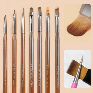 Transparent Coffee Handle UV & Liner Brush Tools & Accessories No Brand 