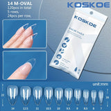 120pcs Full Cover Clear Matte Ultra-thin False Nail Tips Nail Tips KOSKOE 14 