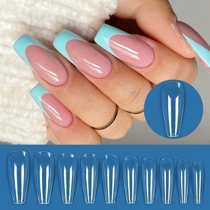 120pcs M-Oval Half Matte Clear False Nail Tips 14 Nail Tips KOSKOE 