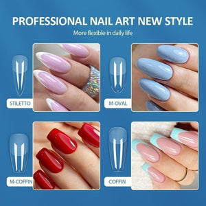 120pcs M-Coffin Full Cover Clear False Nail Tips 05 Nail Tips KOSKOE 