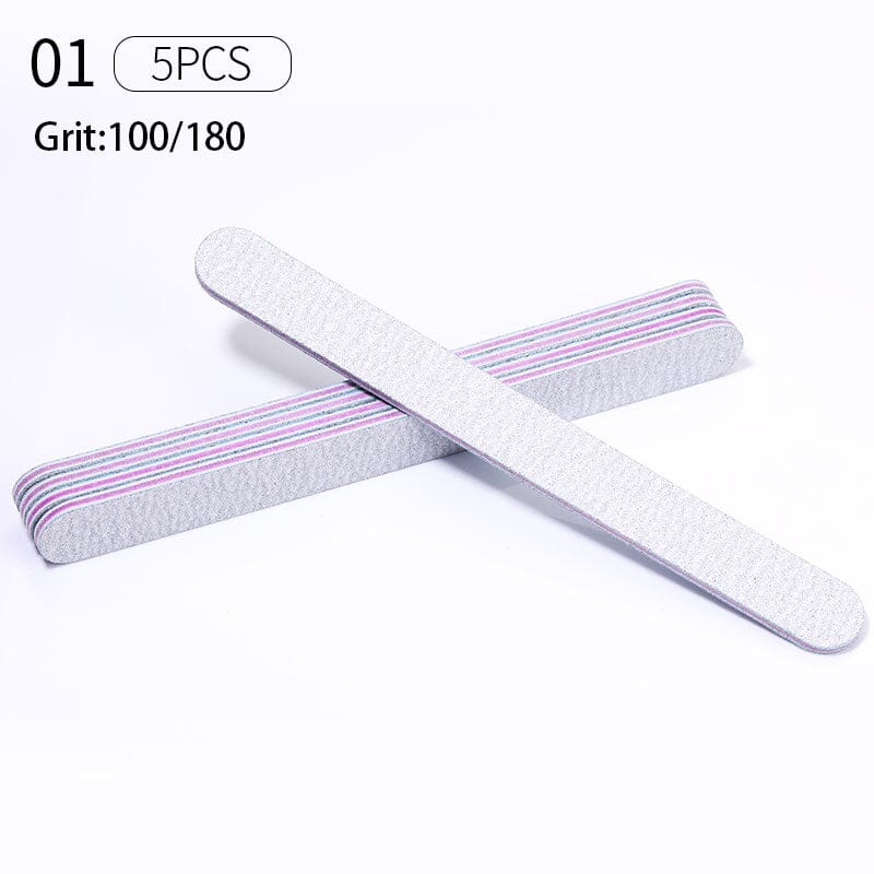 5pcs Nail Files Set 100/180 Tools & Accessories No Brand 01 