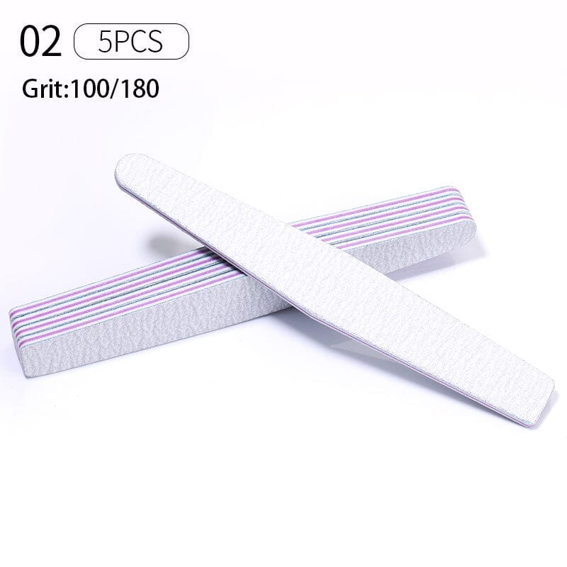 5pcs Nail Files Set 100/180 Tools & Accessories No Brand 02 