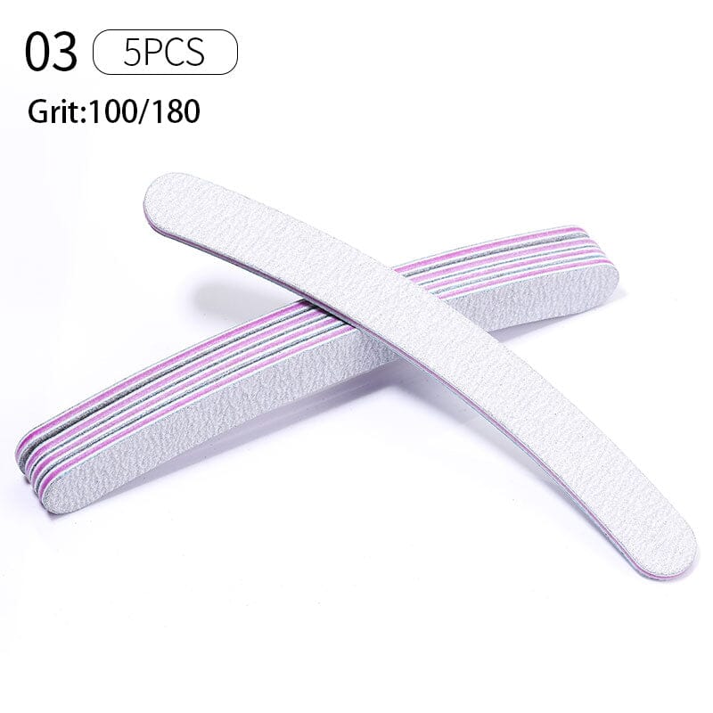 5pcs Nail Files Set 100/180 Tools & Accessories No Brand 03 