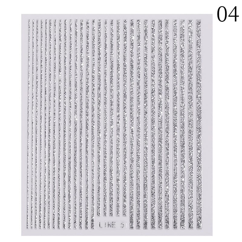 Glitter Line 3D Nail Sticker Clearance No Brand 04 