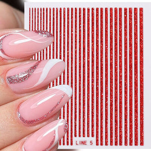 Glitter Line 3D Nail Sticker Clearance No Brand 