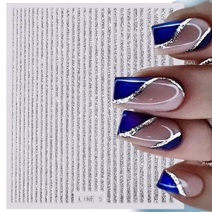 Glitter Line 3D Nail Sticker Clearance No Brand 