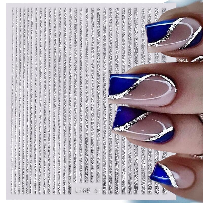 Glitter Line 3D Nail Sticker Clearance No Brand 