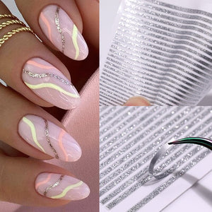 Glitter Line 3D Nail Sticker Clearance No Brand 