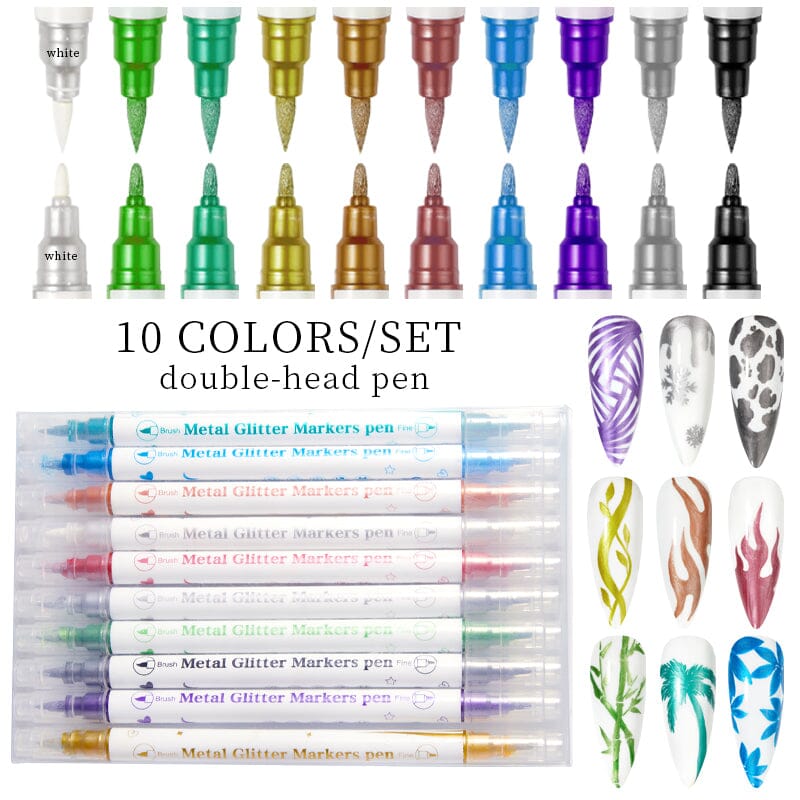 10 Colors Double Head Metal Painting Pen Tools & Accessories BORN PRETTY 