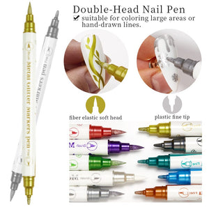 10 Colors Double Head Metal Painting Pen Tools & Accessories BORN PRETTY 
