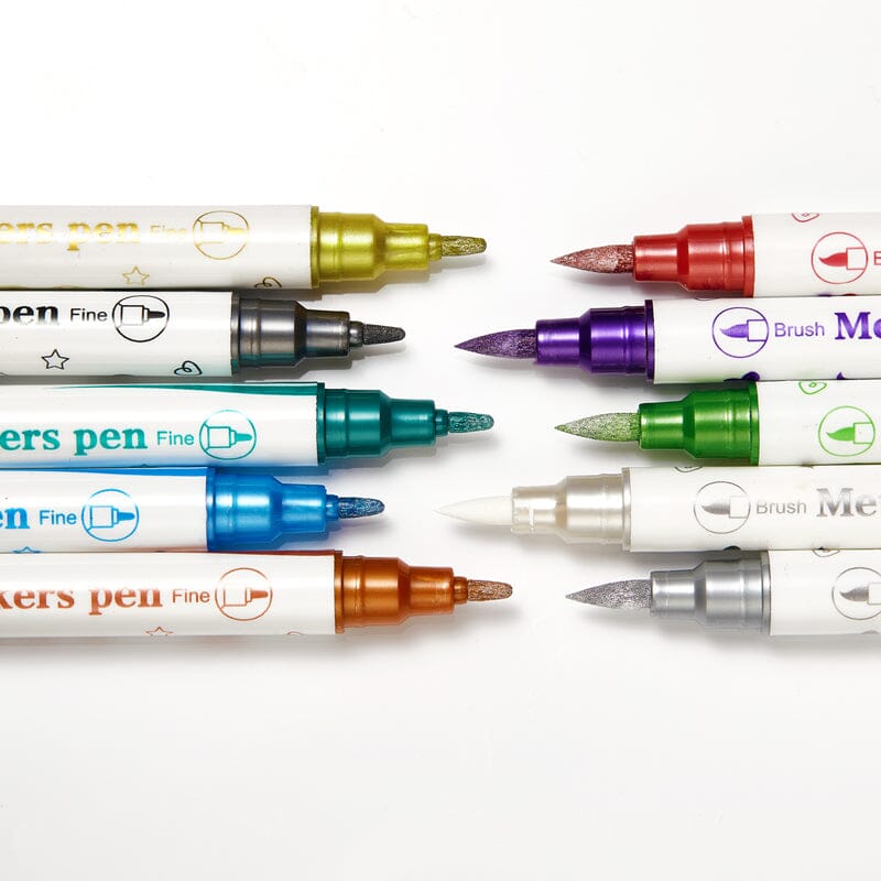 10 Colors Double Head Metal Painting Pen Tools & Accessories BORN PRETTY 